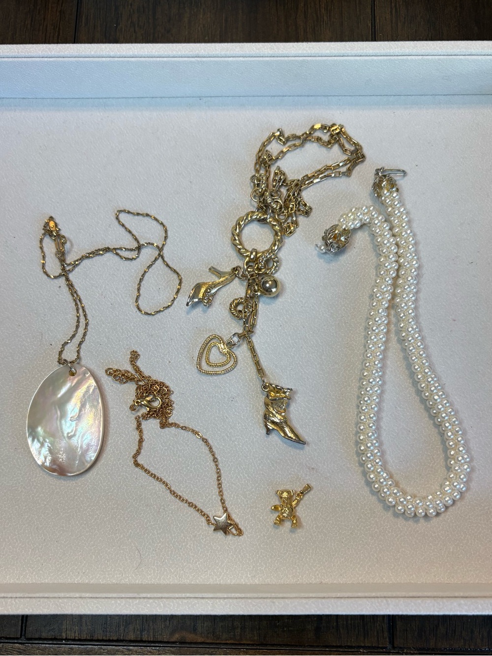 Assorted Gold-Tone Necklace Lot with Charm Necklace & Pendant
